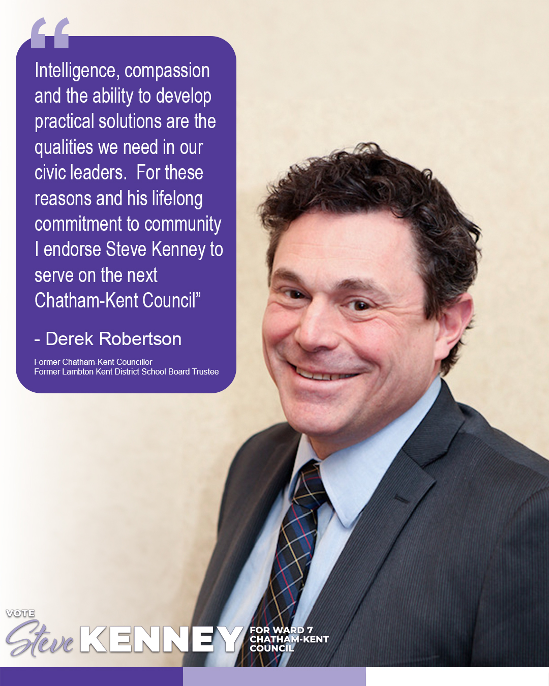 Derek Robertson Endorsement - Steve Kenney Ward 7
